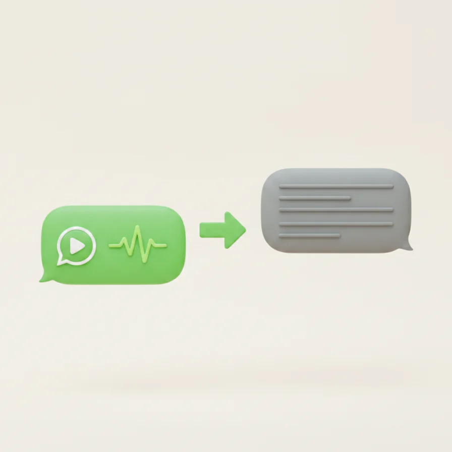 Um áudio do WhatsApp transcrito em texto